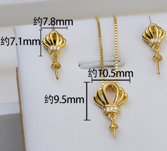 S925 sterling silver set setting (S32-1)