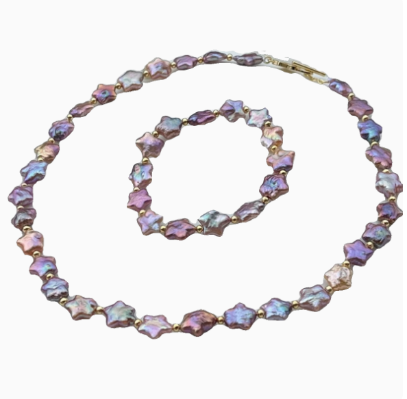 (J070) Full pearl star jewelry set/Pearl gift set