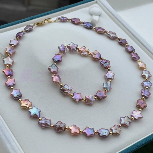 (J070) Full pearl star jewelry set/Pearl gift set