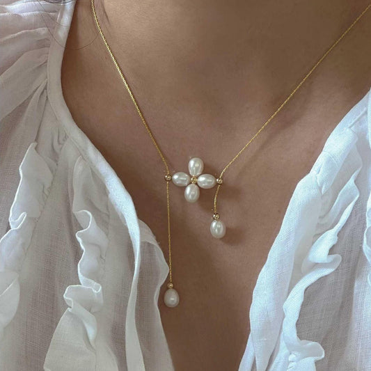 Pearl necklace pendant/Adjustable Pearl Necklace