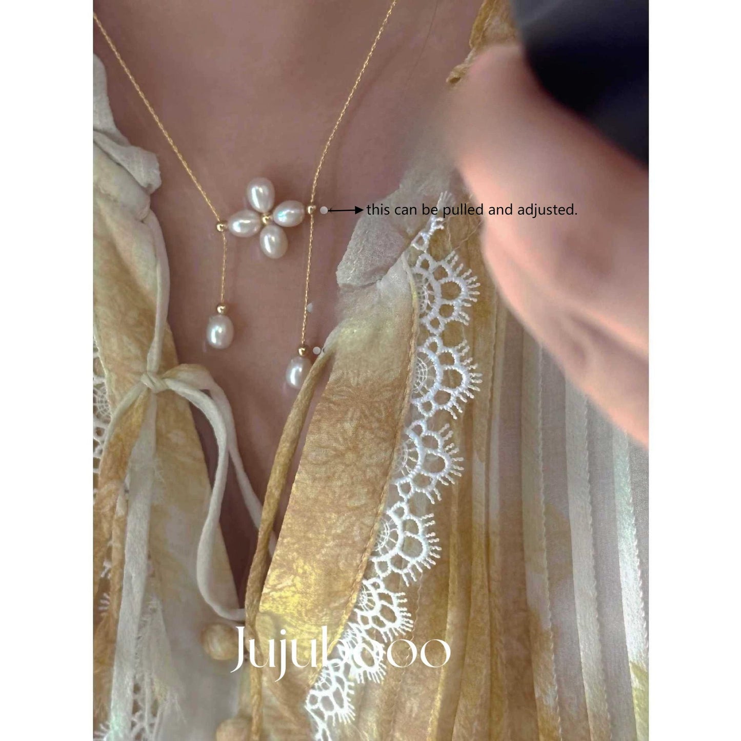 Pearl necklace pendant/Adjustable Pearl Necklace