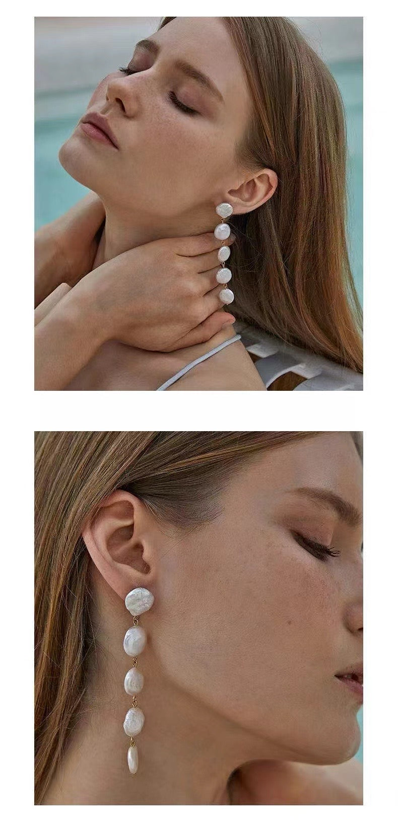 (E074)Button earrings stud/dangling stud