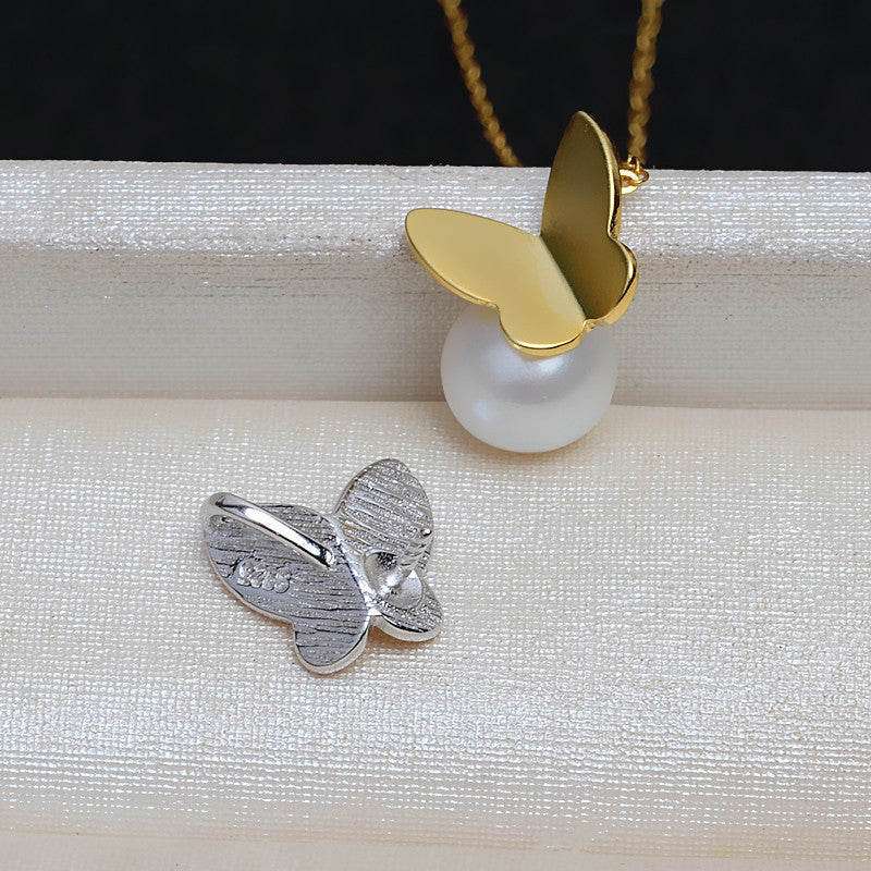 S925 sterling silver butterfly pendant and earrings setting (E24)