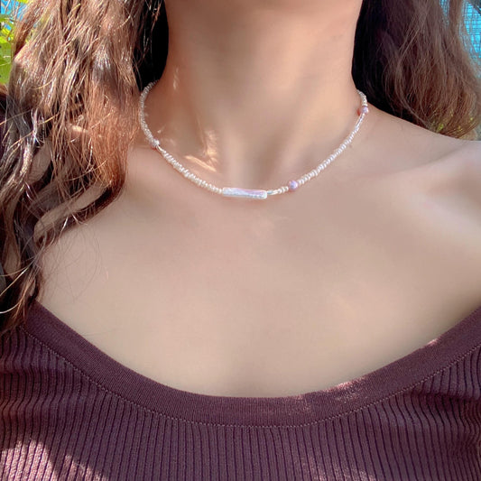 (J003)  Silver bar jewelry set/choker necklace & bracelet