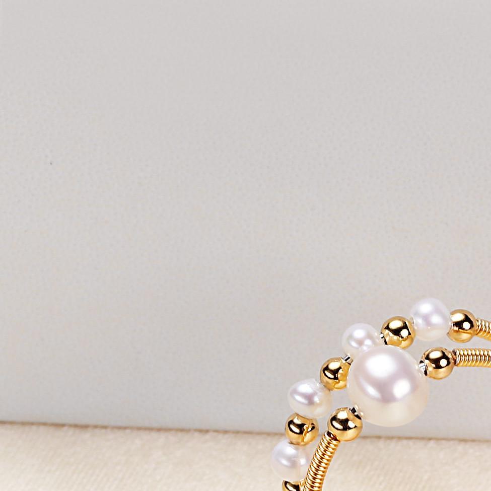 R77 Double pearl ring
