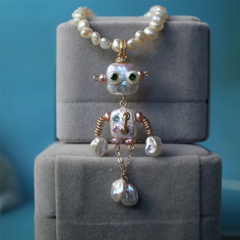 Robot pearl pendant