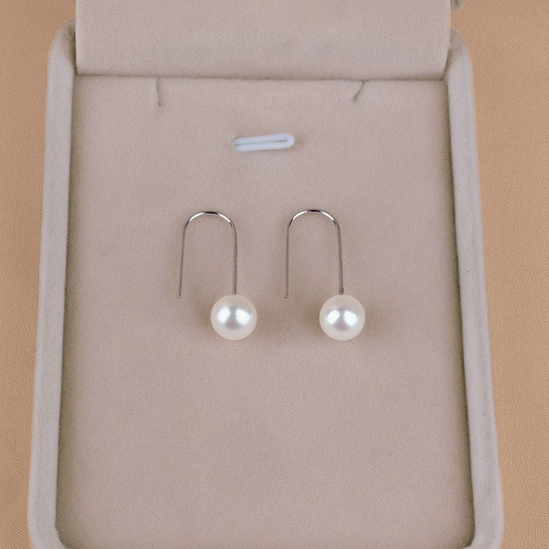 (E062) Pearl sterling silver  earrings