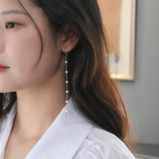 (E061) Pearl sterling silver  earrings