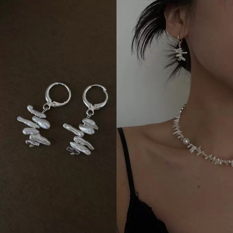 (E051) Baroque Pearl earrings S925