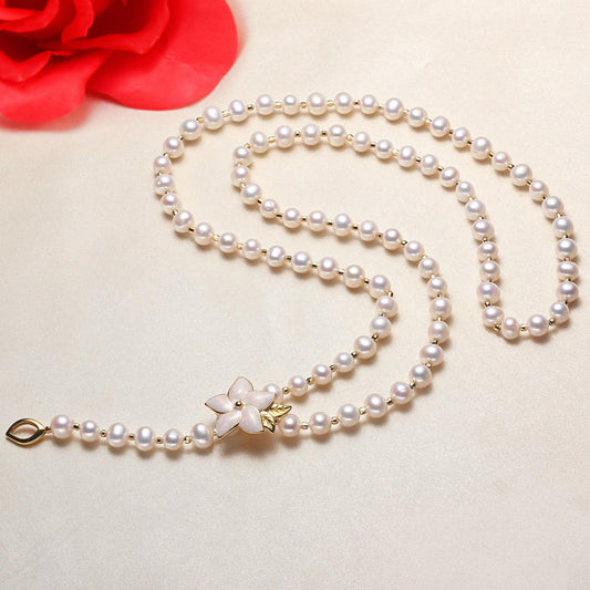 (N040)flower pearl necklace