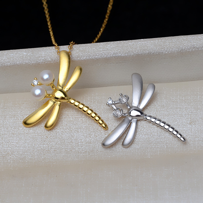 S925 sterling silver Dragonfly pendant setting(P29)