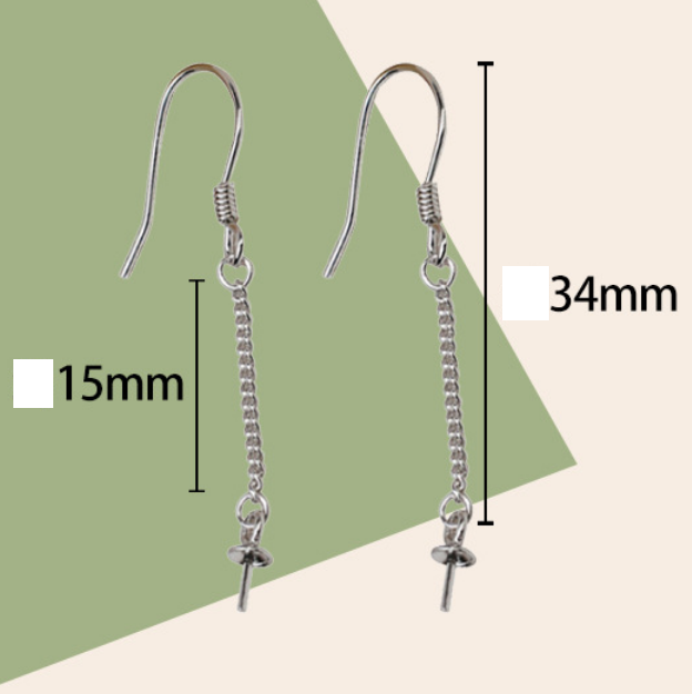 S925 sterling silver earring setting (E23)