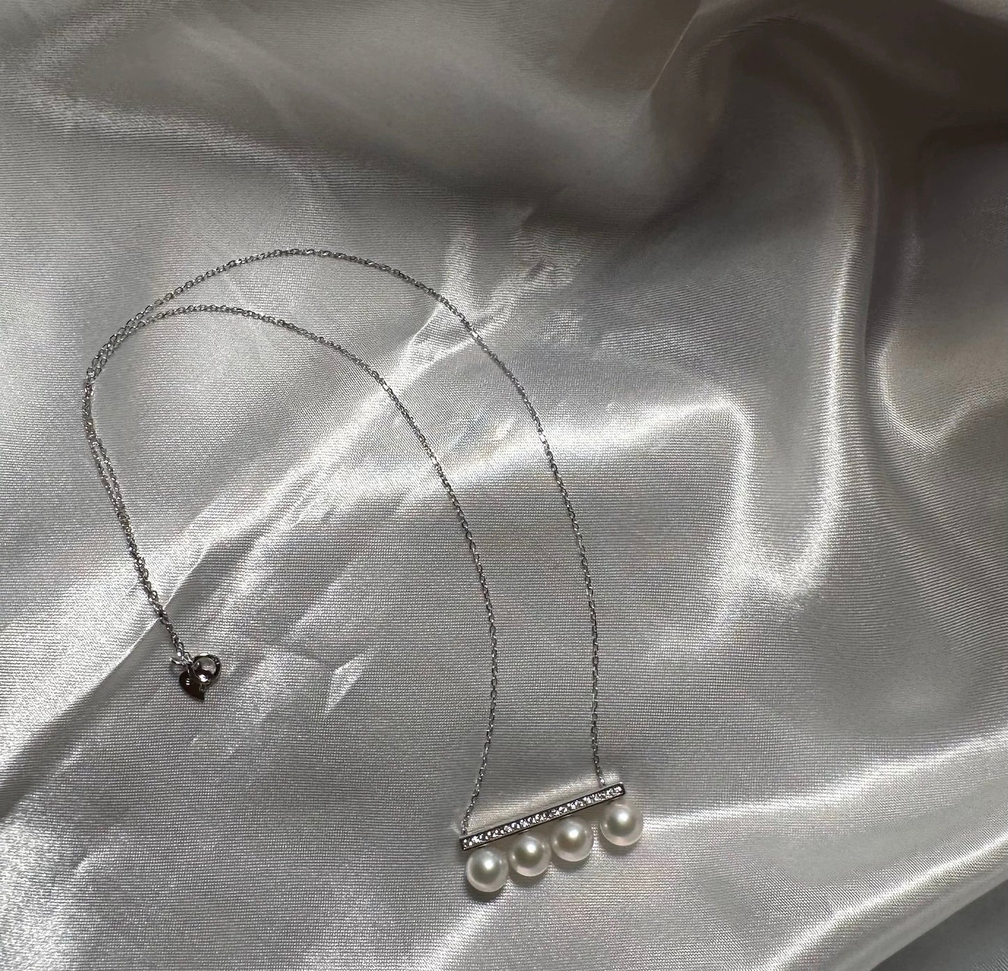 (J001)  S925 Silver balance beam Pearl set Pendant & stud