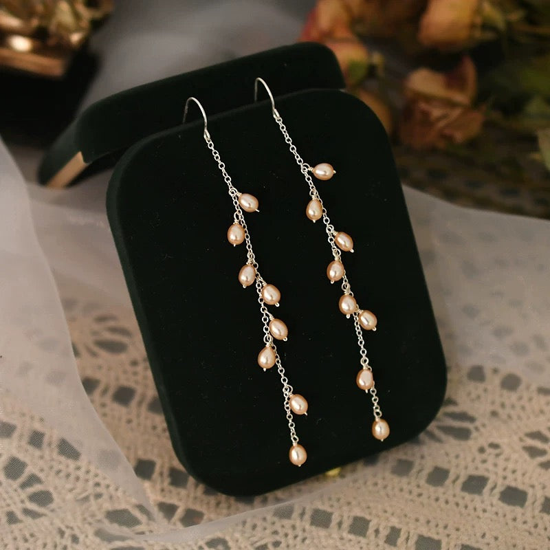 (E060) Pearl sterling silver  earrings