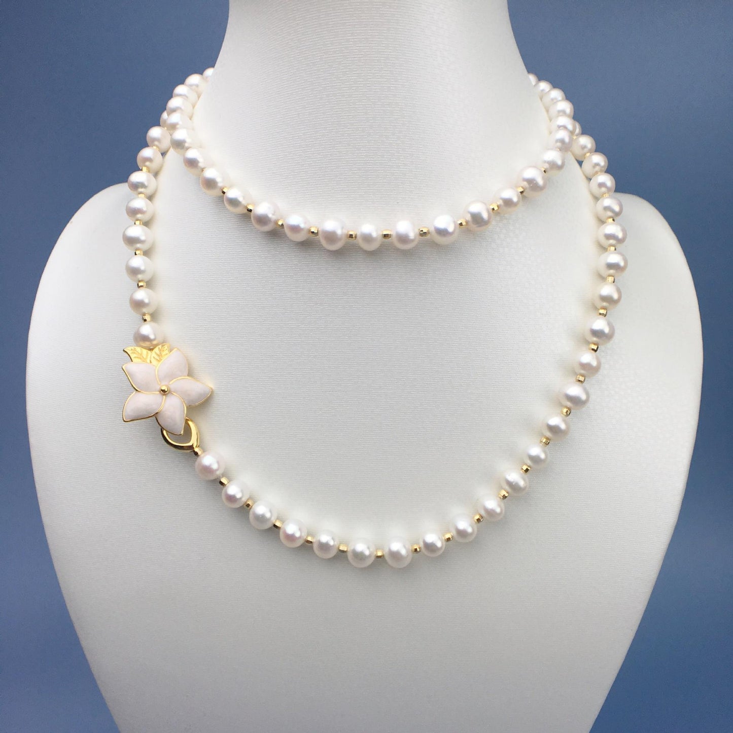 (N040)flower pearl necklace
