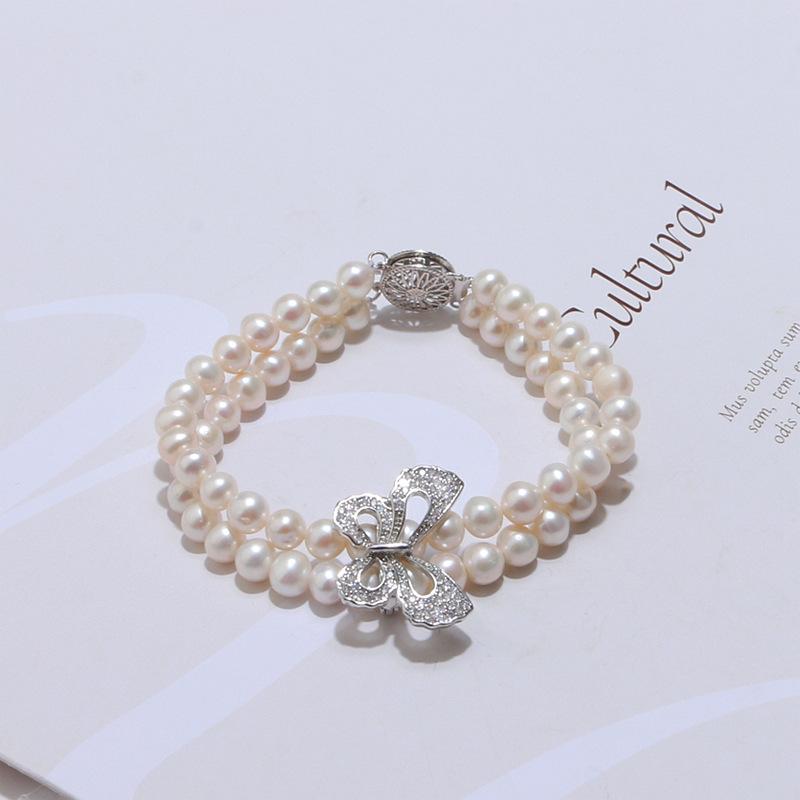 (B055) Butterfly pearl bracelet