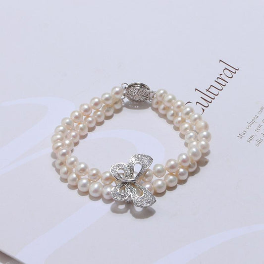 (B055) Butterfly pearl bracelet