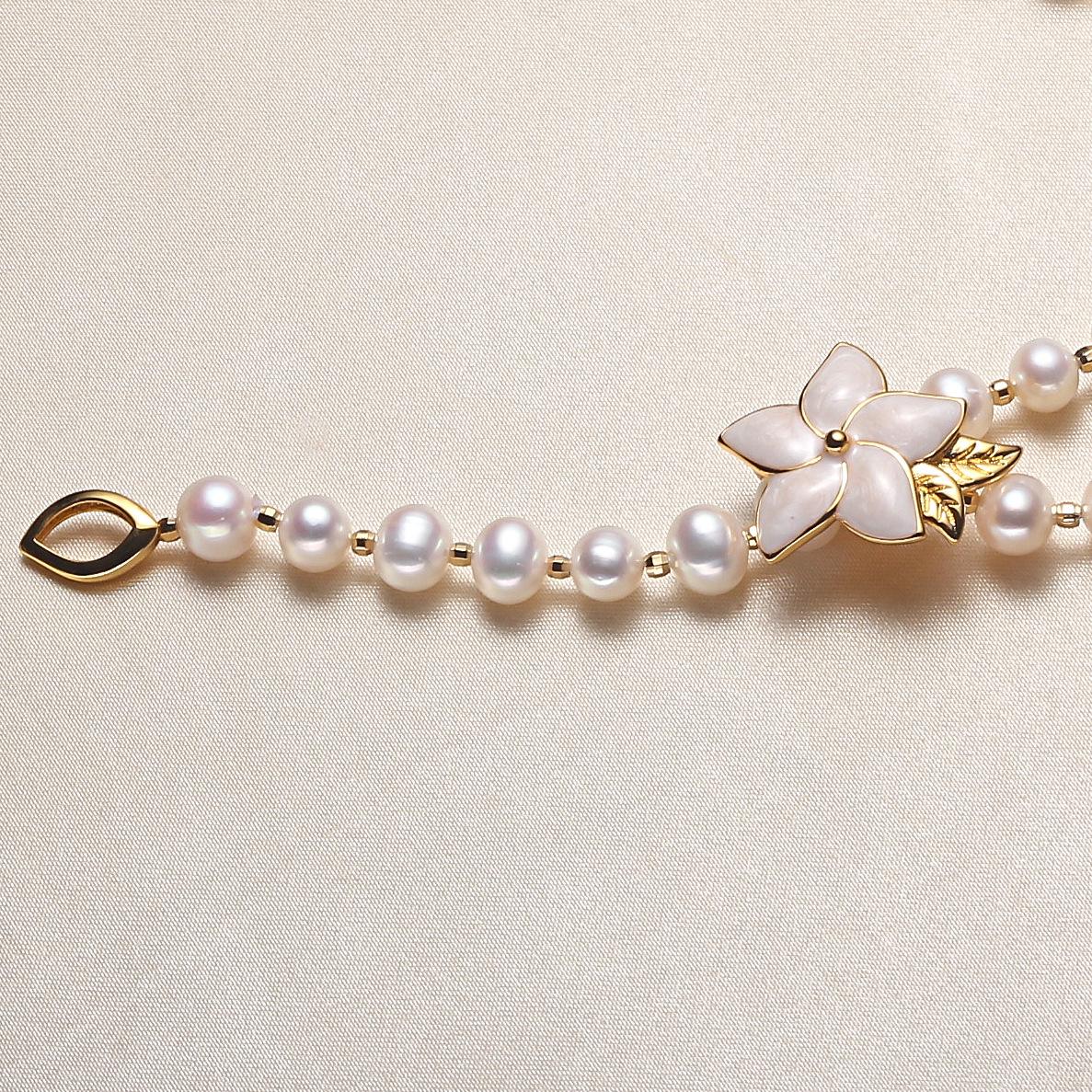 (N040)flower pearl necklace