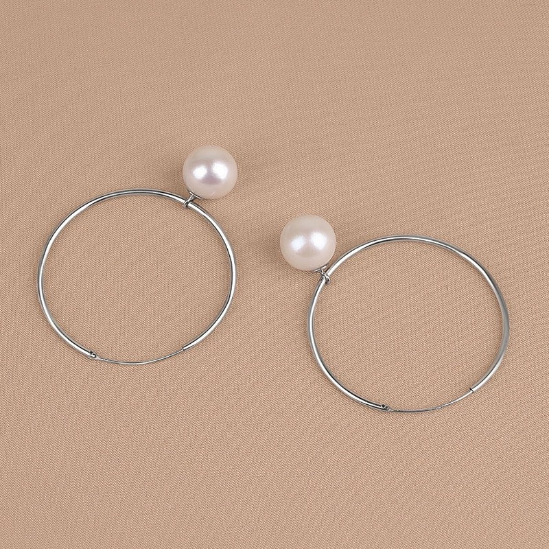 (E053) Pearl sterling silver stud earrings