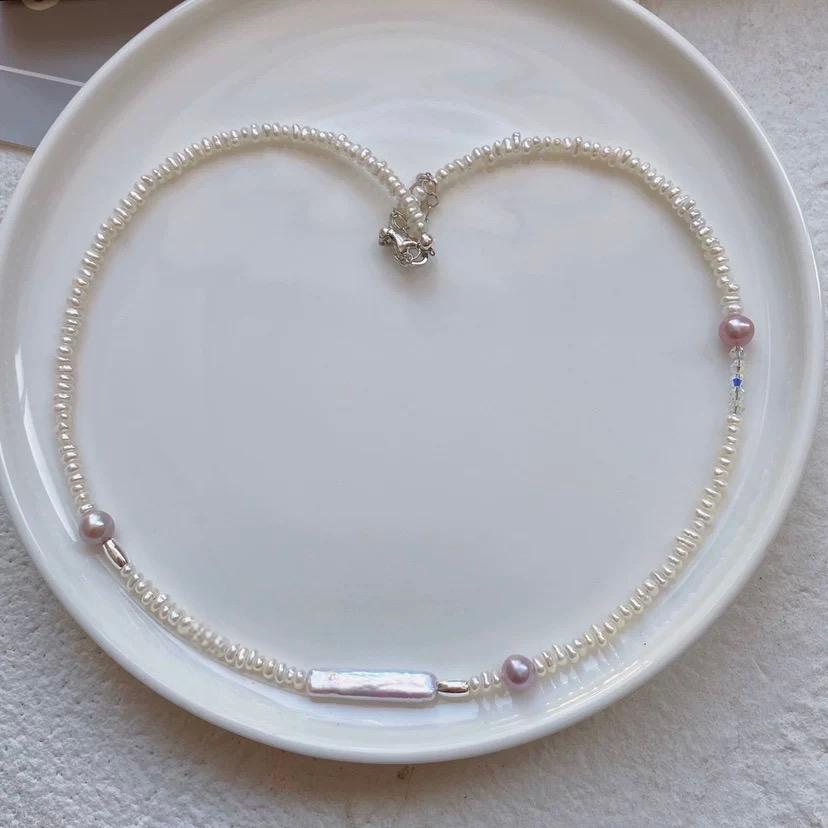 (J003)  Silver bar jewelry set/choker necklace & bracelet