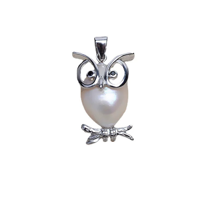 Owl pearl Pendant/Custom Pearl Pendant/S925