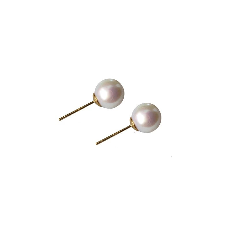 (E067) Akoya stud/White Pearl Studs/Silver Pearl Studs/Gold Pearl Studs