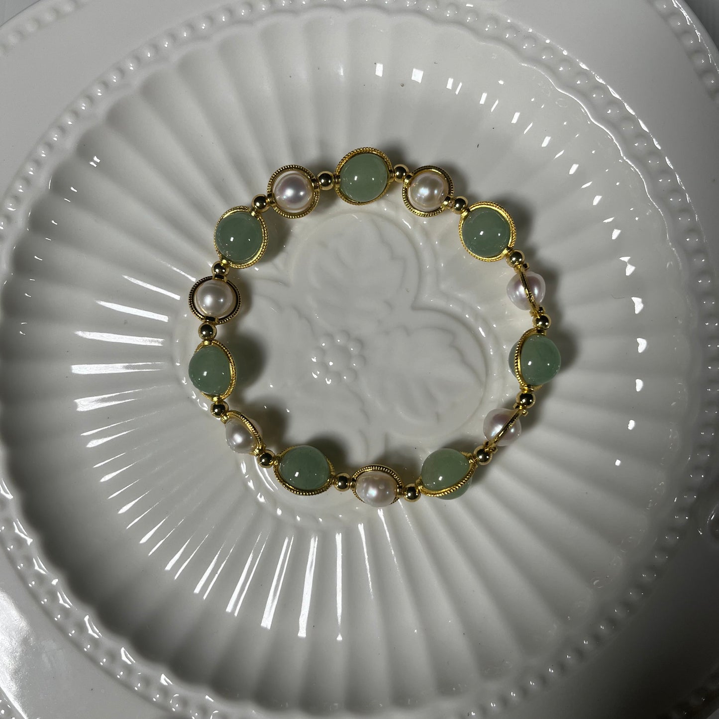 (B052) Crystal pearl bracelet