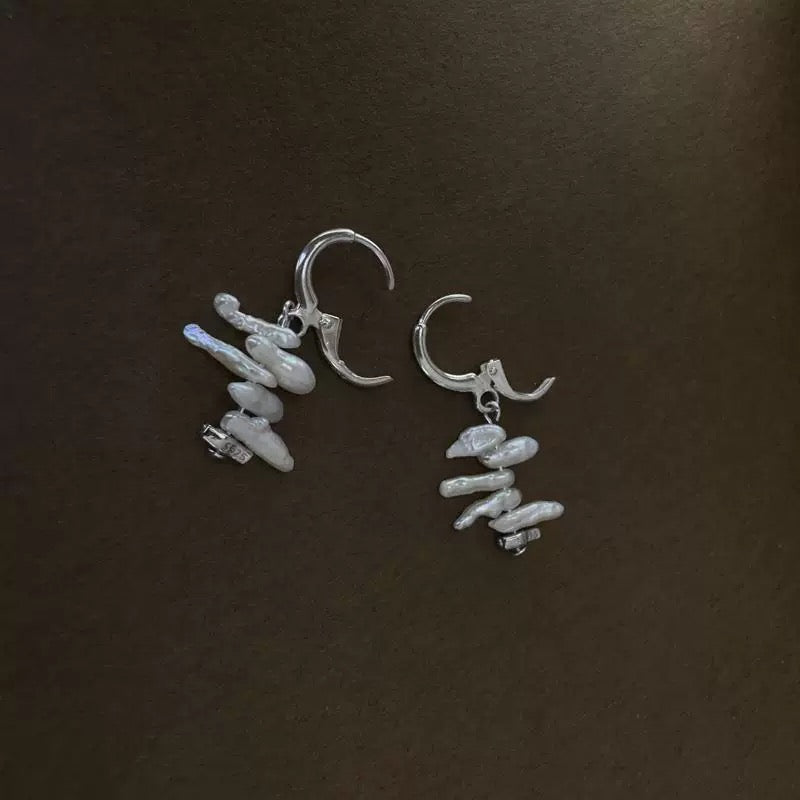 (E051) Baroque Pearl earrings S925
