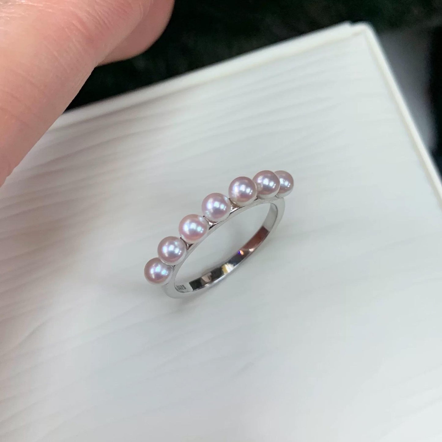 (R003)  Akoya pearl ring  S925