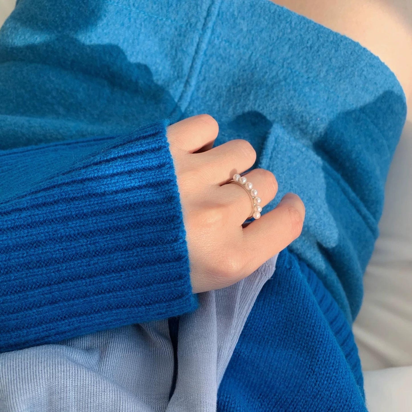 (R003)  Akoya pearl ring  S925