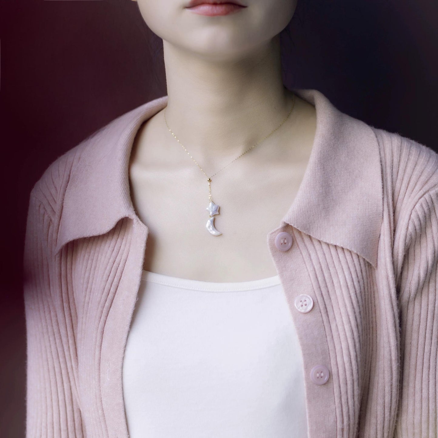 (P041) Star and moon pendant