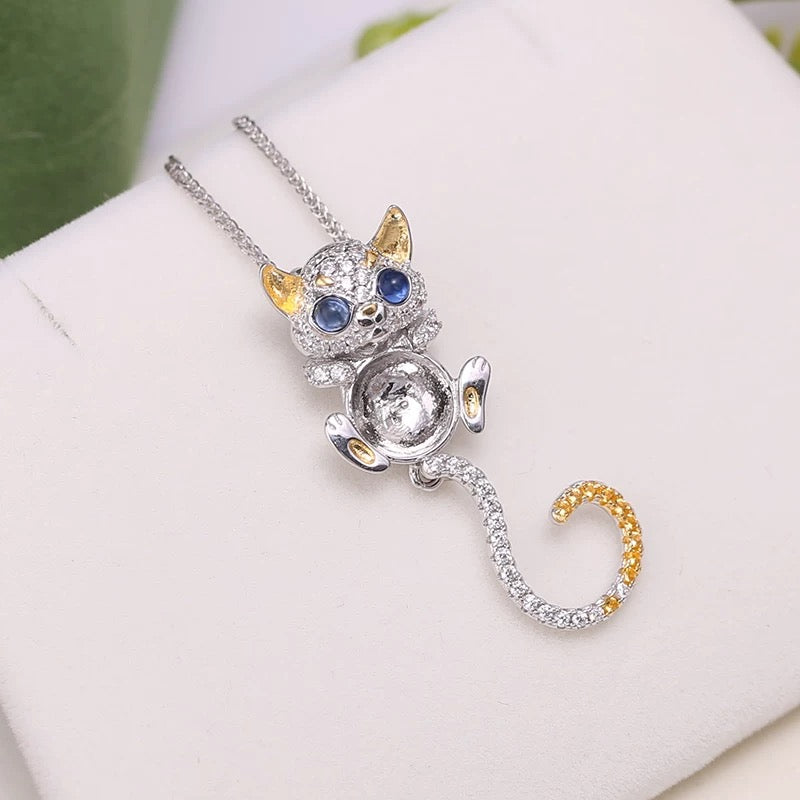 Kitten Cat Pendant and earring/S925