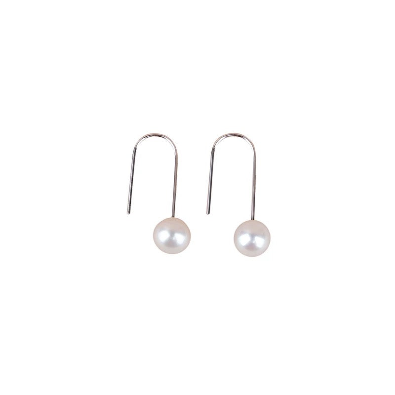 (E062) Pearl sterling silver  earrings