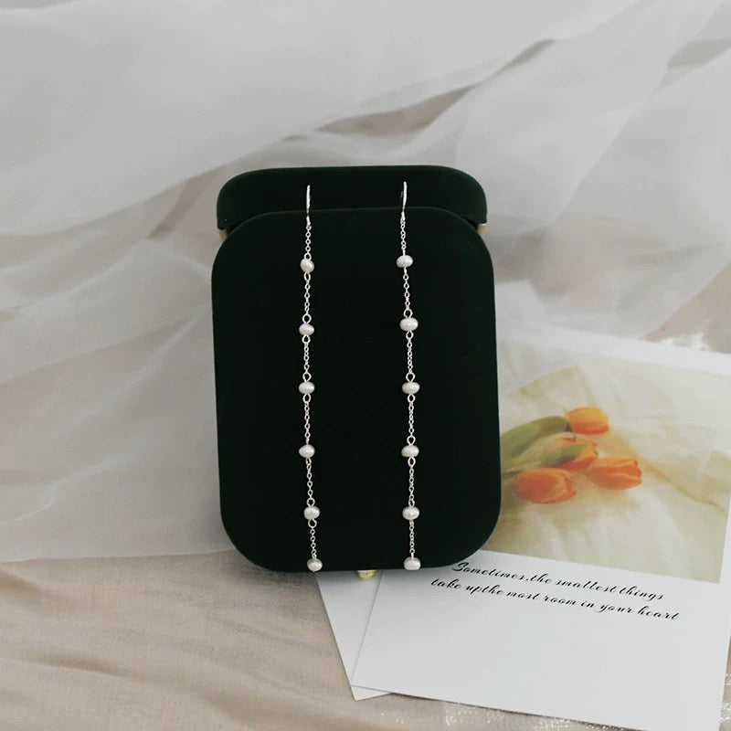 (E061) Pearl sterling silver  earrings