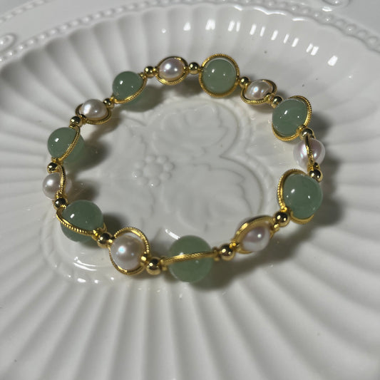 (B052) Crystal pearl bracelet