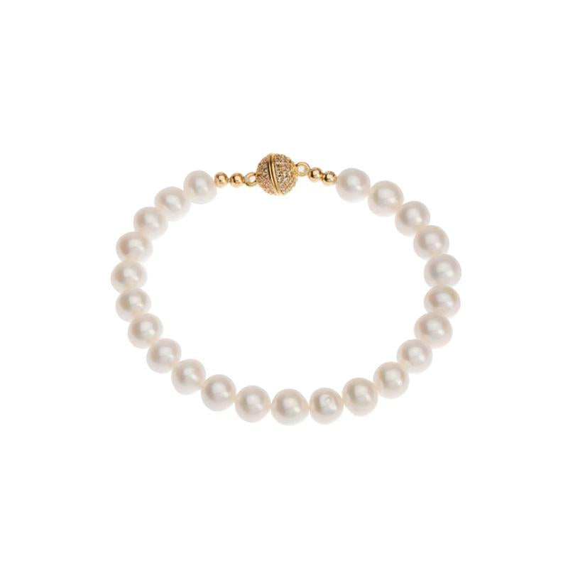 (B008) white full pearl bracelet