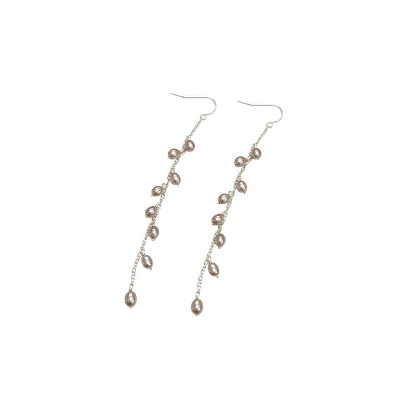 (E060) Pearl sterling silver  earrings