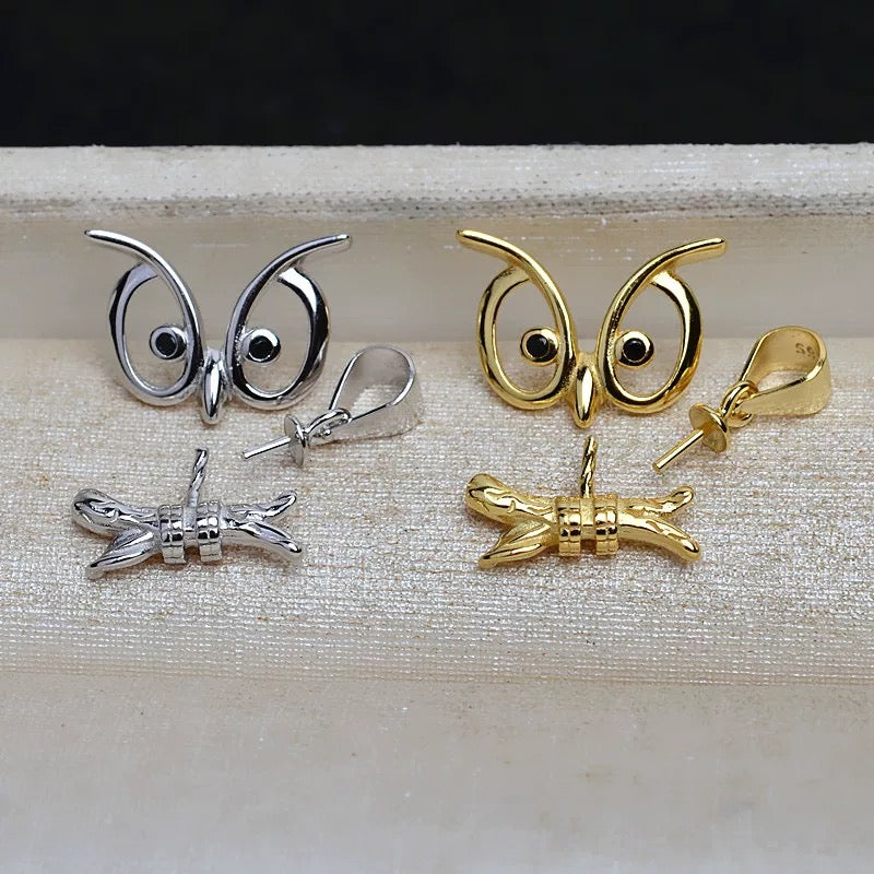 Owl pearl Pendant/Custom Pearl Pendant/S925