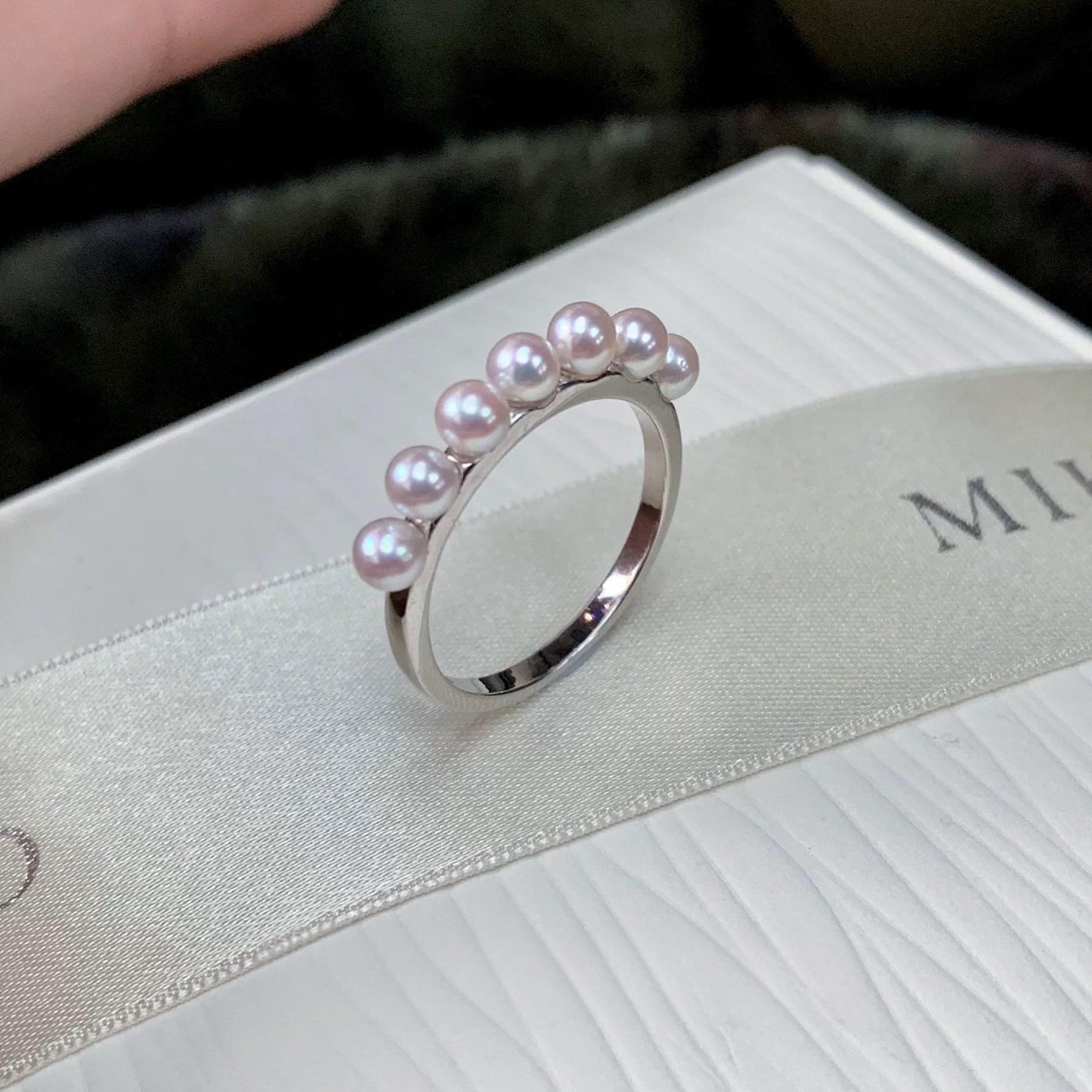 (R003)  Akoya pearl ring  S925