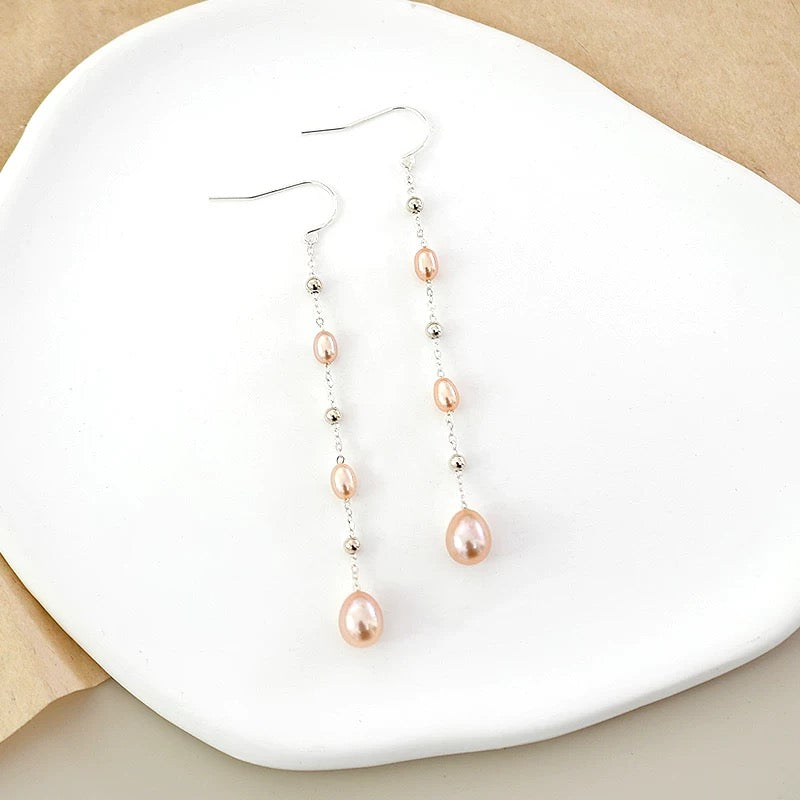 (E072) Pearl sterling silver stud earrings