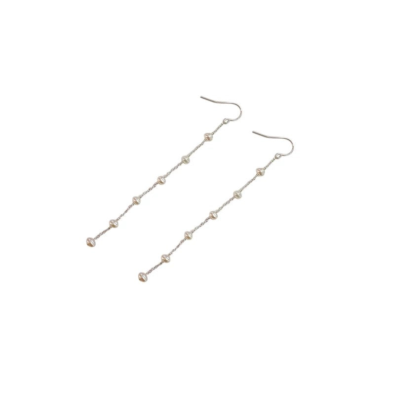 (E061) Pearl sterling silver  earrings