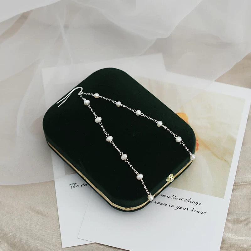 (E061) Pearl sterling silver  earrings