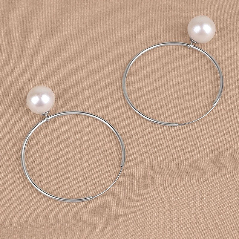 (E053) Pearl sterling silver stud earrings