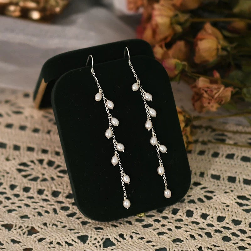(E060) Pearl sterling silver  earrings