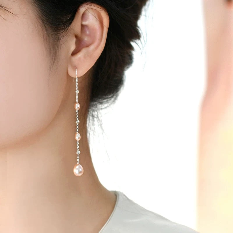 (E072) Pearl sterling silver stud earrings