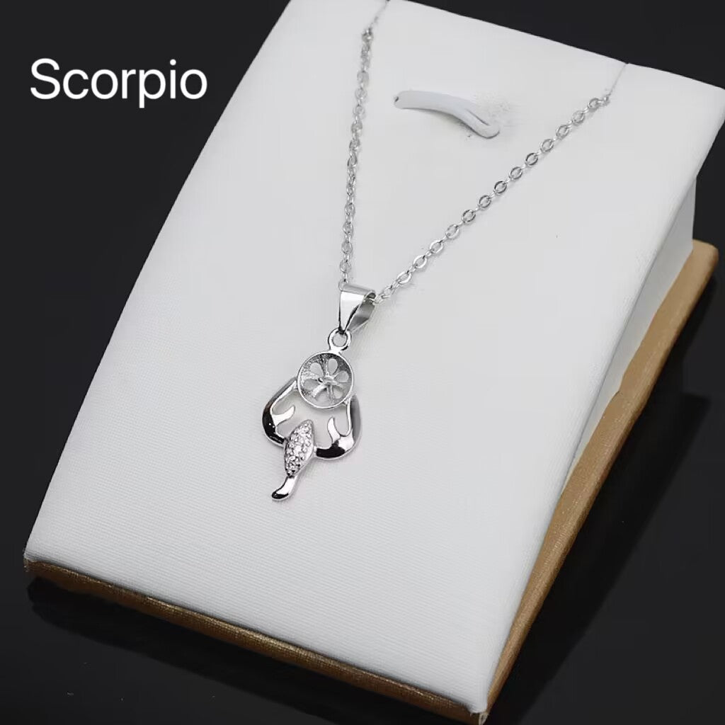 (P017) S925 sterling silver Zodiac pendant