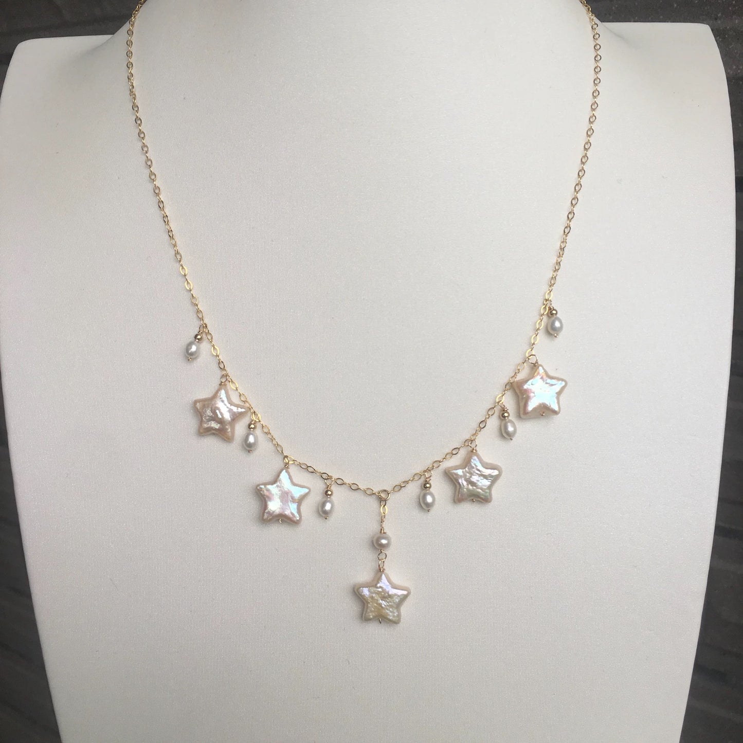 (N049) Star pearl necklace