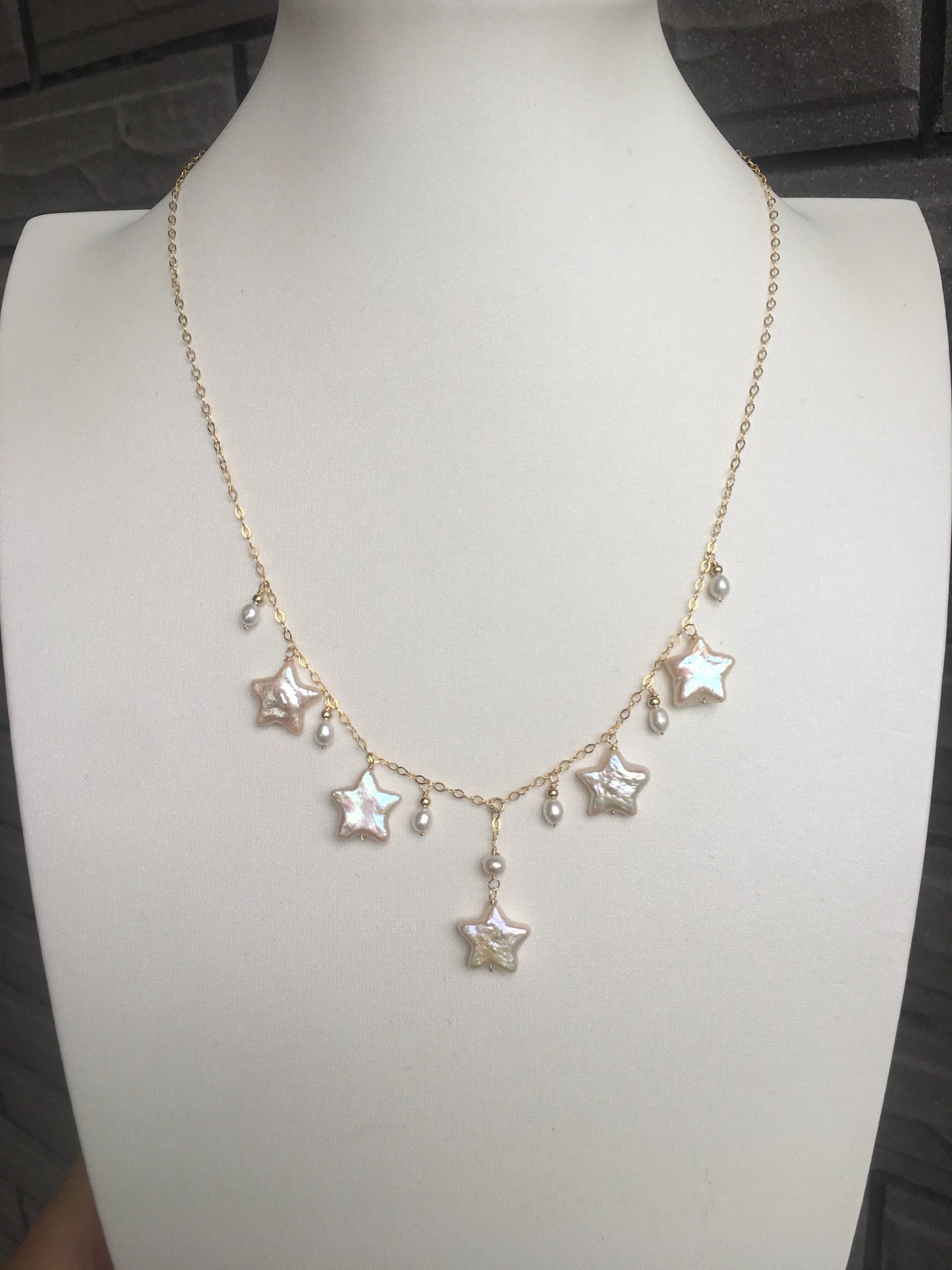 (N049) Star pearl necklace