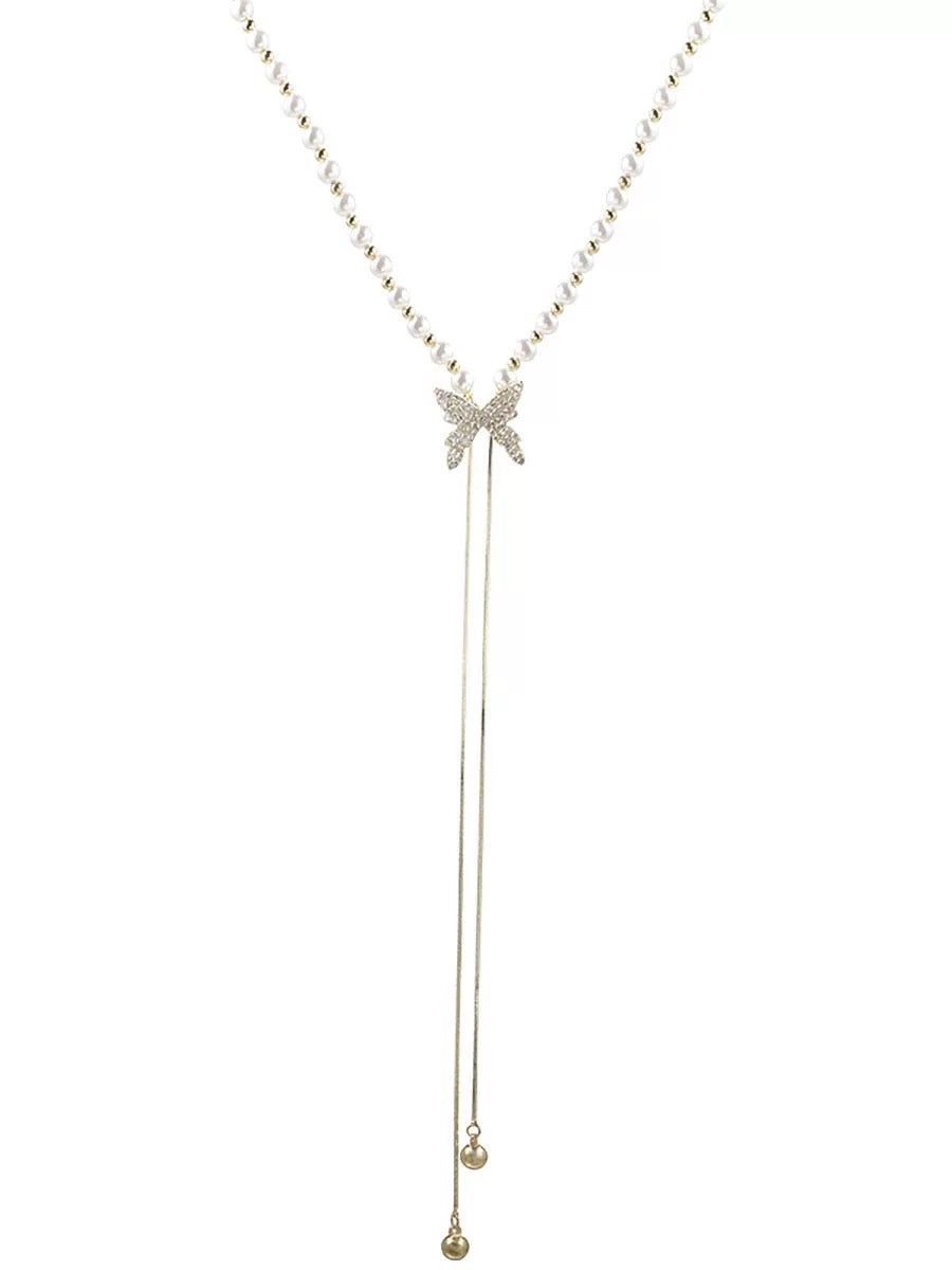 (N050)Butterfly Pearl choker