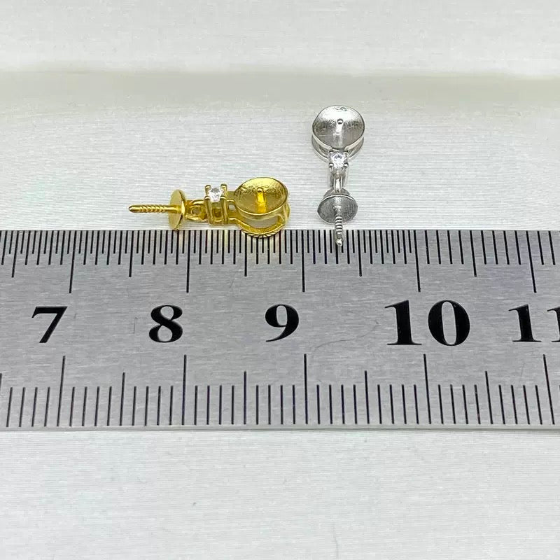 (P67) S925 sterling silver double pearl pendant setting